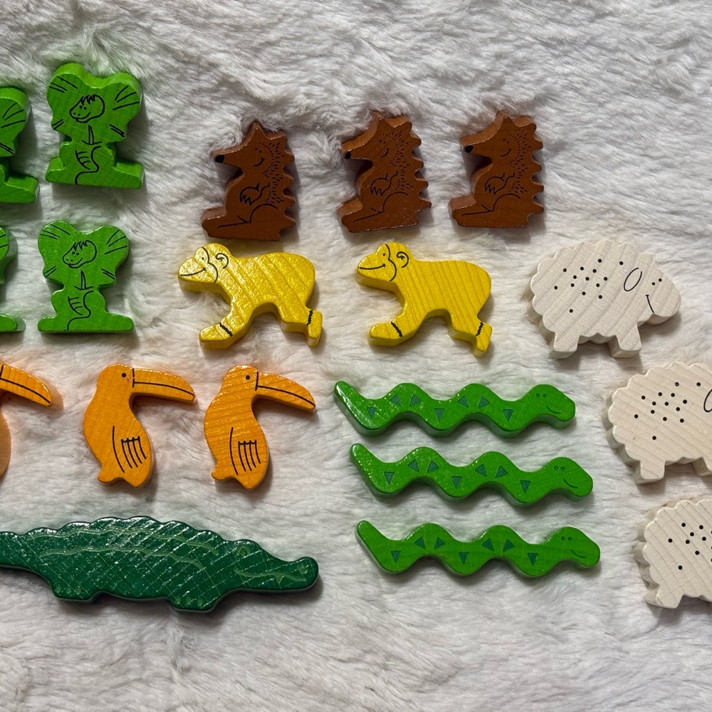 Vibrant Wooden Animal Set for Stacking Game or Free Play